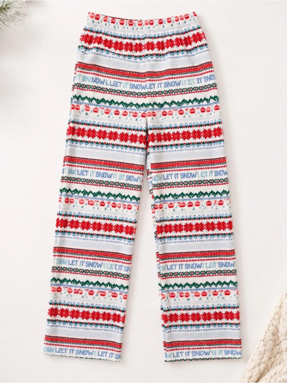 Wonder Shop Let It Snow Plush Fleece Pajama Pants Women’s Small Christmas